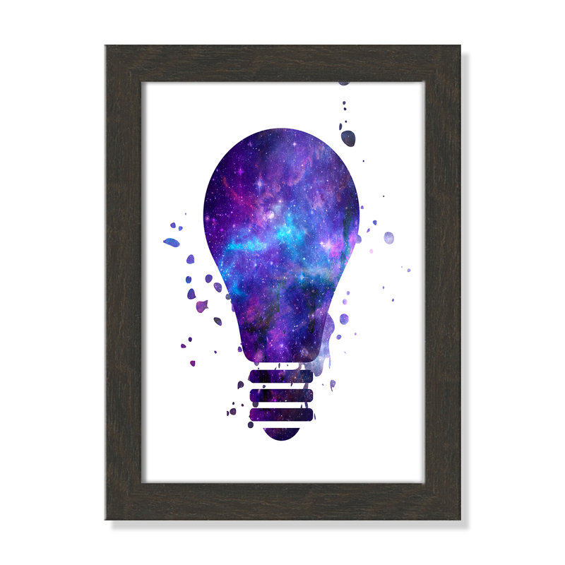 Décoration murale pour enfants light vagues, H 16 po x l 12 po x P 0,63 po, Cadre plat à grain de bois noir