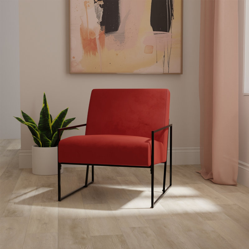 Ricci Upholstered Armchair, Rust Velvet