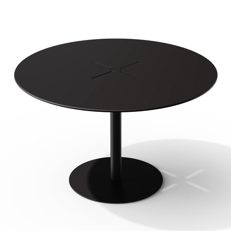 X Outdoor Circular Dining Table, Charcoal