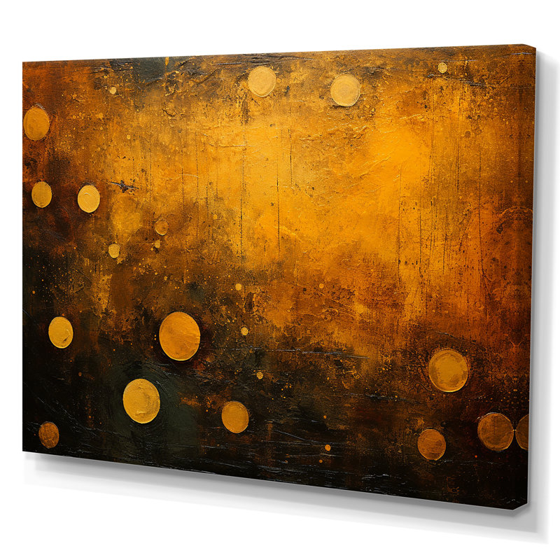 Amber Asteroids Solar System Space - Our Solar System, impression sur toile, Gold Picture Framed, H 16 po x l 32 po