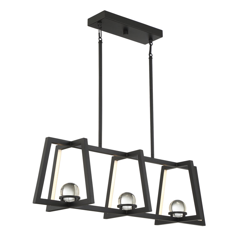 Lustre linéaire à DEL en noir mat