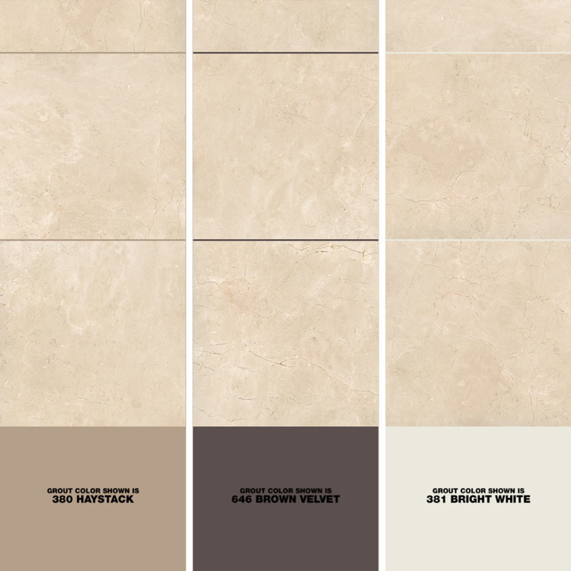 Crema Marfil 12" x 24" Marble Look Wall & Floor Tile, Glossy White