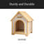 Maison pour animaux en cèdre massif FSC - Abri intérieur de style chalet jaune crème pour petits chiens et chats