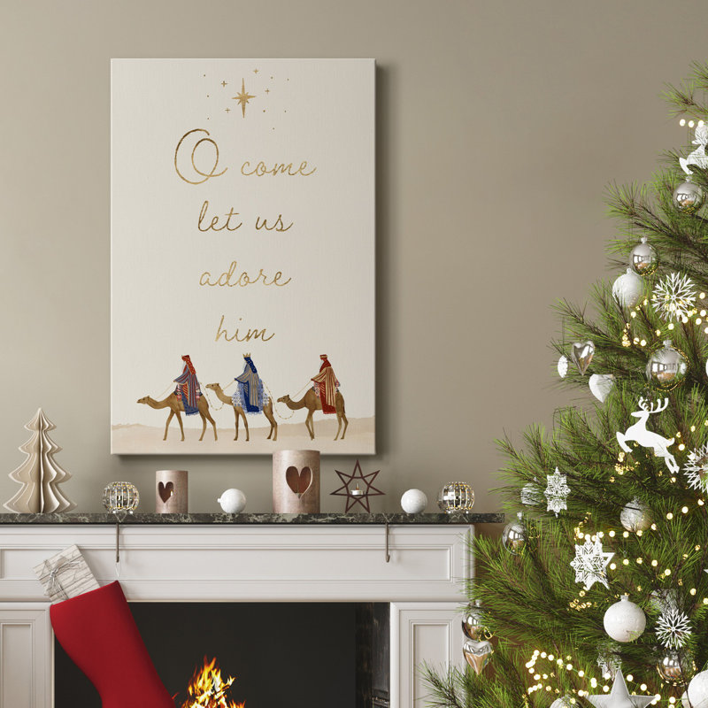 «Away In A Manger», collection B, toile tendue de qualité supérieure - prête à être accrochée, H 12 po x l 8 po x P 1 po
