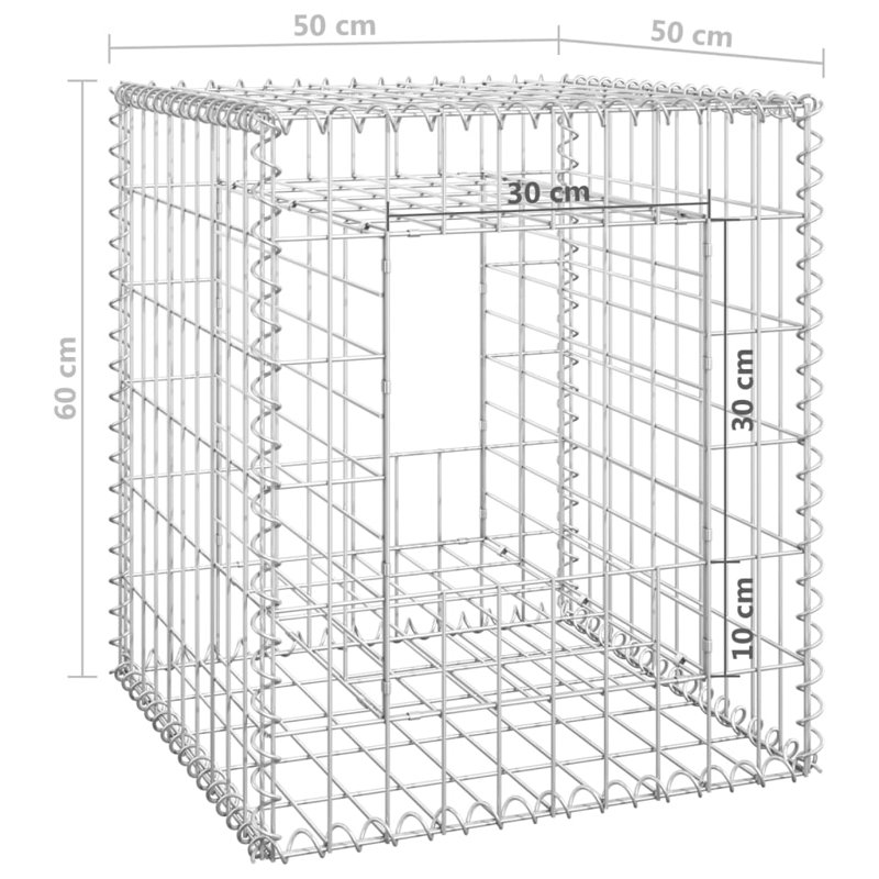 Aaiza 60cm H x 40cm W Silver Metal Basket Post Included, 60cm H x 50cm W x 50cm D