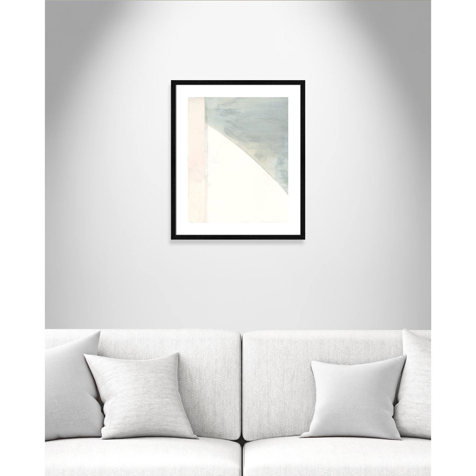 Alexandria "In Neutral I" Painting by Cartissi, Black Wood Framed Paper, 25.5" H x 21.5" W x 0.75" D