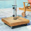 Pied de parasol carré avec tube en acier inoxydable - 44,7 cm x 44,6 cm