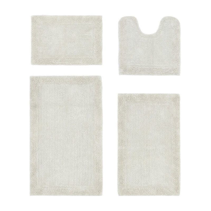 Ensemble de tapis pour salle de bain réversible 4 pièces Edge, 4 pièces (17 po x 24 po | 20 po x 20 po | 21 po x