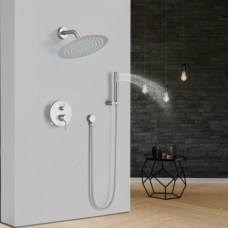 Robinet de douche avec valve brute, Nickel brossé
