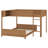 Full XL Over Full XL Wooden Bunk Bed With Built-In Storage Shelf & Ladder-422782843