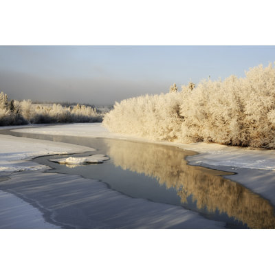 Frosty Yukon River - Wrapped Canvas Print