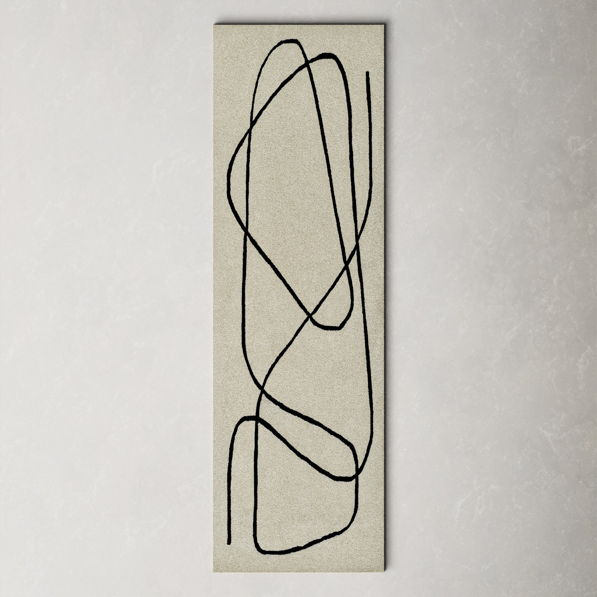 Whistler Hand Tufted Wool Ivory/Black Rug, Runner 2'6" x 8'