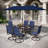 Sutiya 6 - Person Stainless Steel Patio Dining Set Umbrella Hole Included Rectangular Table-97704614