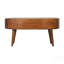 Table basse Chestnut Wave, pieds nordiques, 1 tiroir, 1 rangement ouvert, table