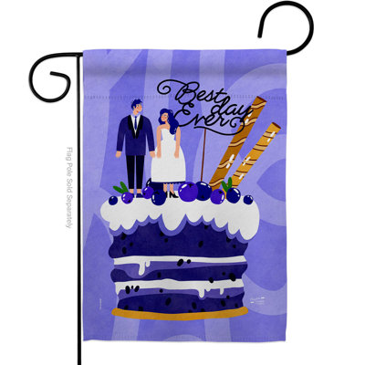 Double Sided 18.5 in. H x 13 in. W Polyester Wedding Garden flag