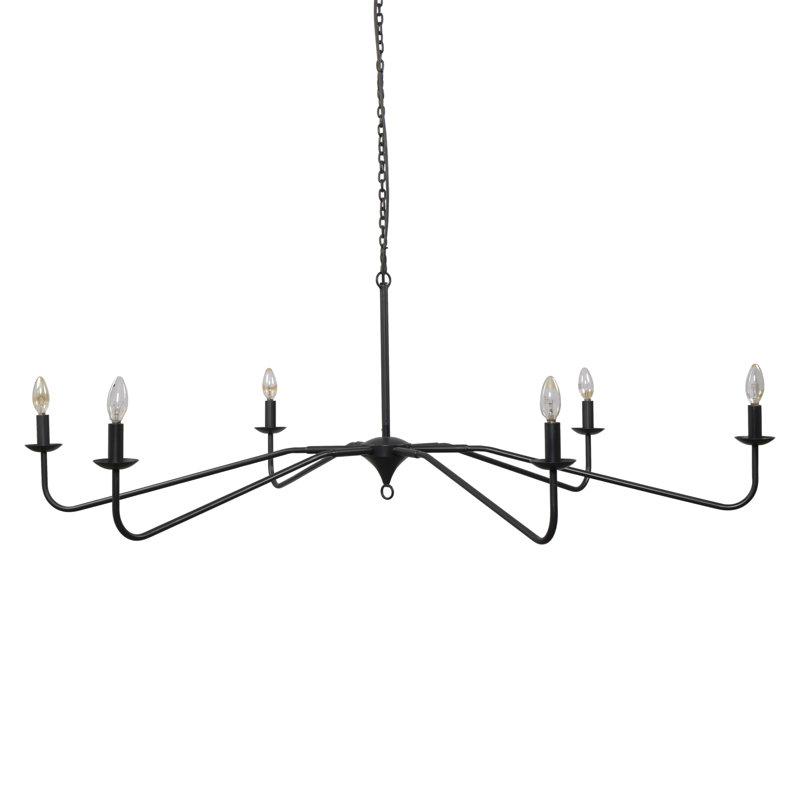 Lustre classique / traditionnel à 6 lumières de style bougie Wilnelia