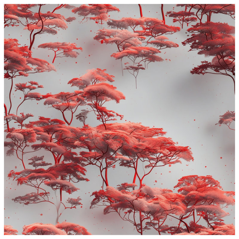 Red Canopy Trees Comforter, Queen