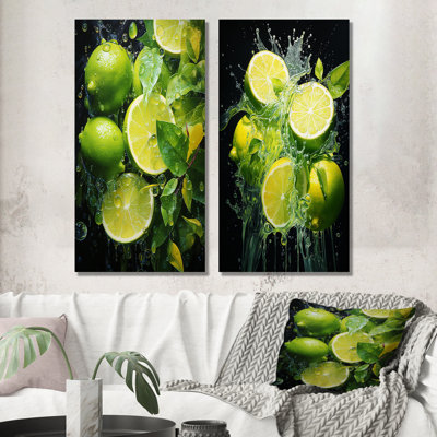 Luminaire citron - ensemble de 2 décorations murales fruits