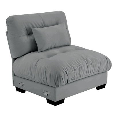 Milano Armless Sofa W/1 pillow - Gray