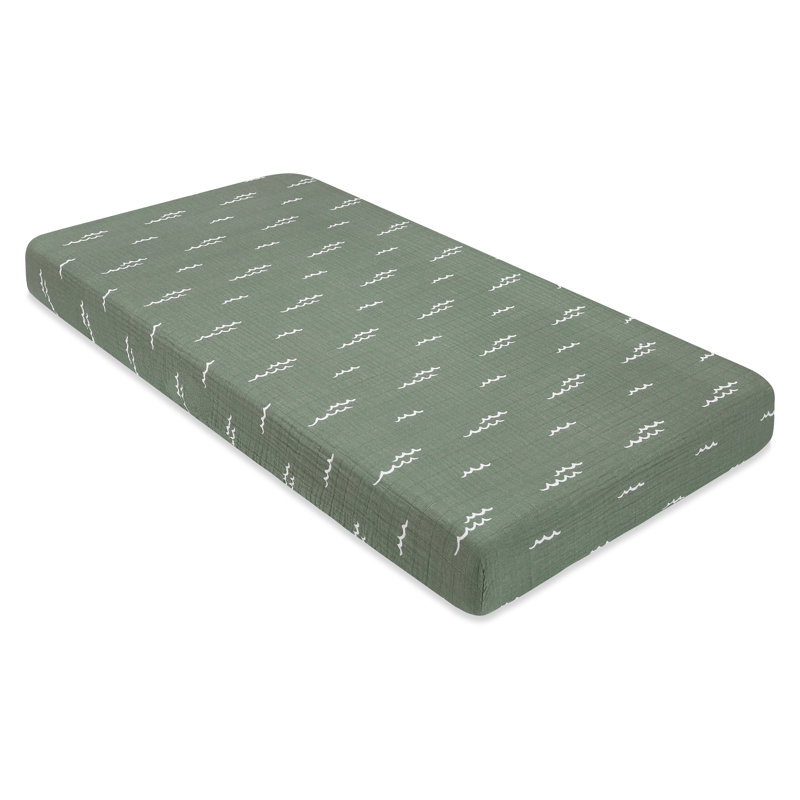 Ocean Waves Muslin Crib Sheet