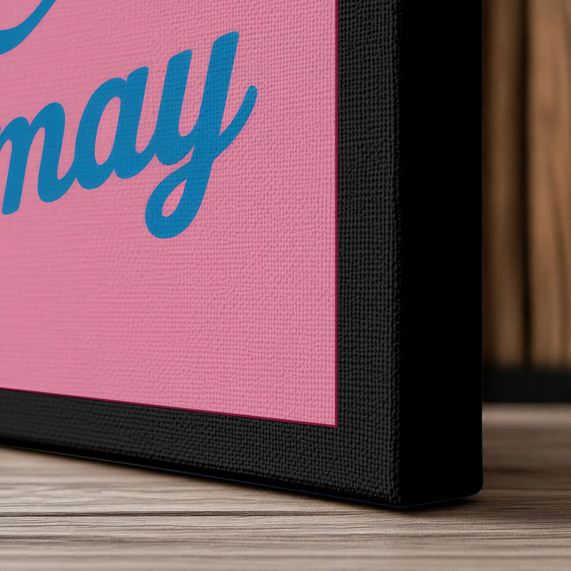Dismay Typography - Wrapped Canvas, 30x20 - 76.2 x 50.8 cm, Black Border