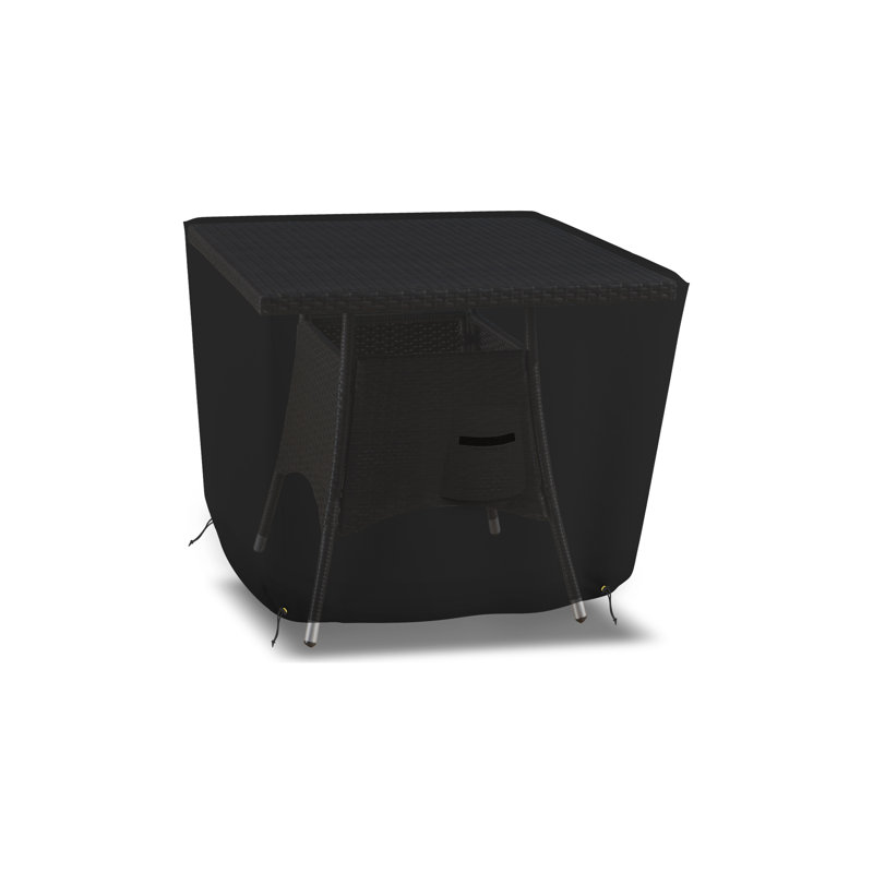 Outdoor Patio Table Cover, 73.7cm H x 116.8cm W x 116.8cm D, Black
