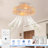 20" Linen Rope Caged Flush Mount Ceiling Fans -1836841654
