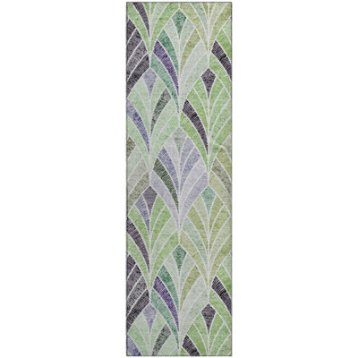 Premium Machine Washable Prisco Green Rug