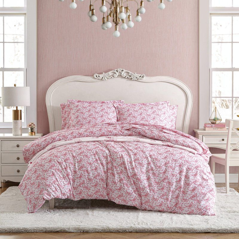 Ensemble de housse de couette réversible Betsey Johnson Ballet Bows, Housse de couette très grand et 2 très grandes t