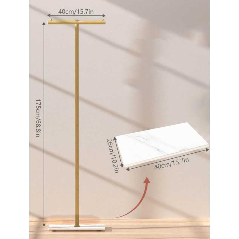 Metal Freestanding Coat Rack, Golden Yellow