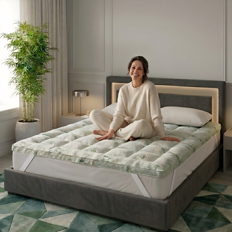 Bamboo 1000GSM 10cm Mattress Topper, Super King (6')