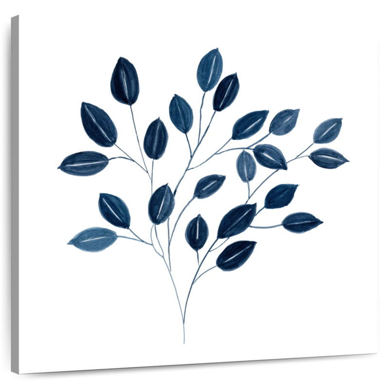 Harnek bleu marine feuilles I, H 24 po x l 24 po