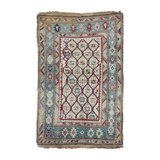 Vintage Shirvan Square Rug With Polychromatic Geometric Patterns - Rug & Kilim