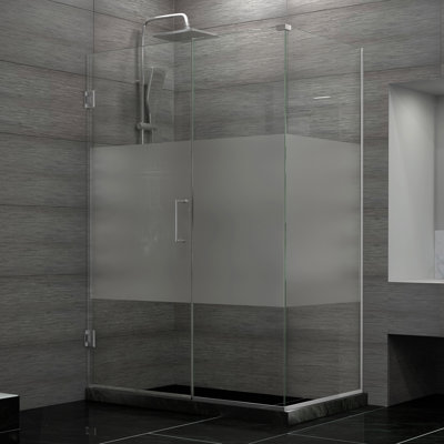 Unidoor Plus 48" W x 30.38" D 72" H Frameless Rectangle Shower Enclosure