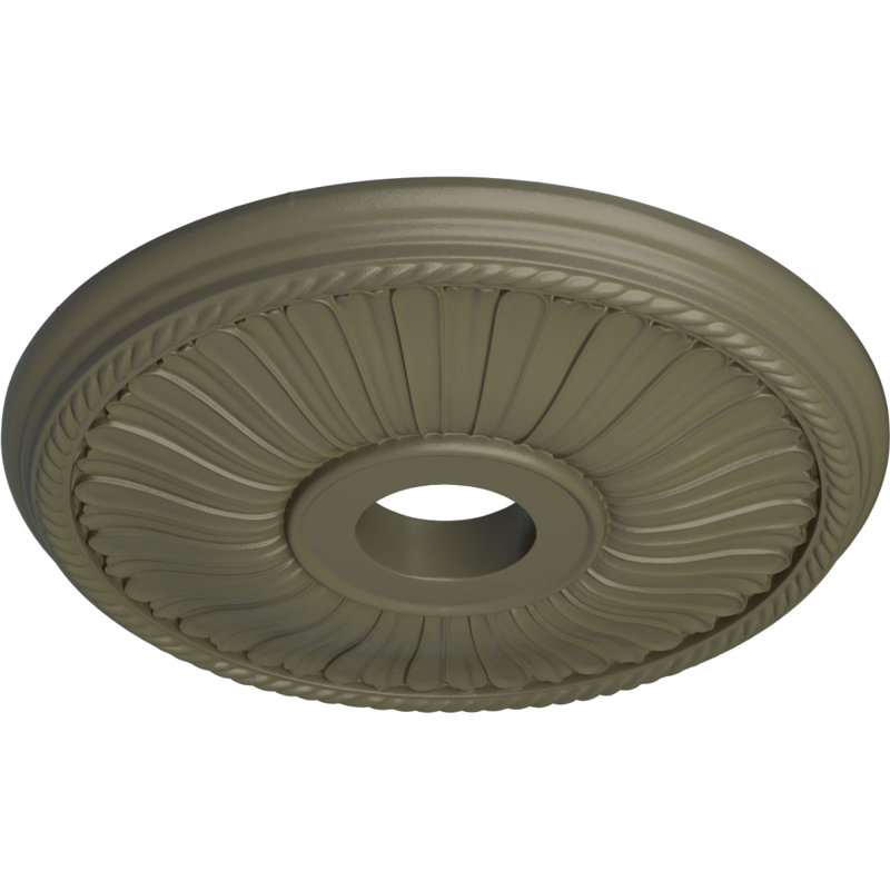 Médaillon de plafond Endurathane Berkshire, DE 20 1/8 po x P 3 7/8 po x P 1 7/8 po (convient aux auvents jusqu'à 6 3/8 po), finition en pierre spartan peinte à la main
