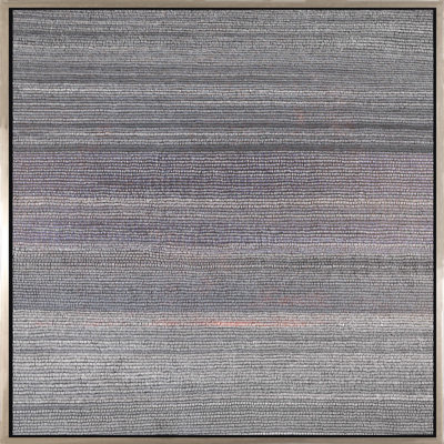 Repetition In White With Red Variants Painting