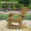 Chaise berçante d'extérieur en bois massif Brainley