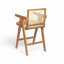 Tabouret de bar à dossier en plastique tissé crème de 27 po de hauteur - siège en tissu rembourré de mousse et durable-353808650