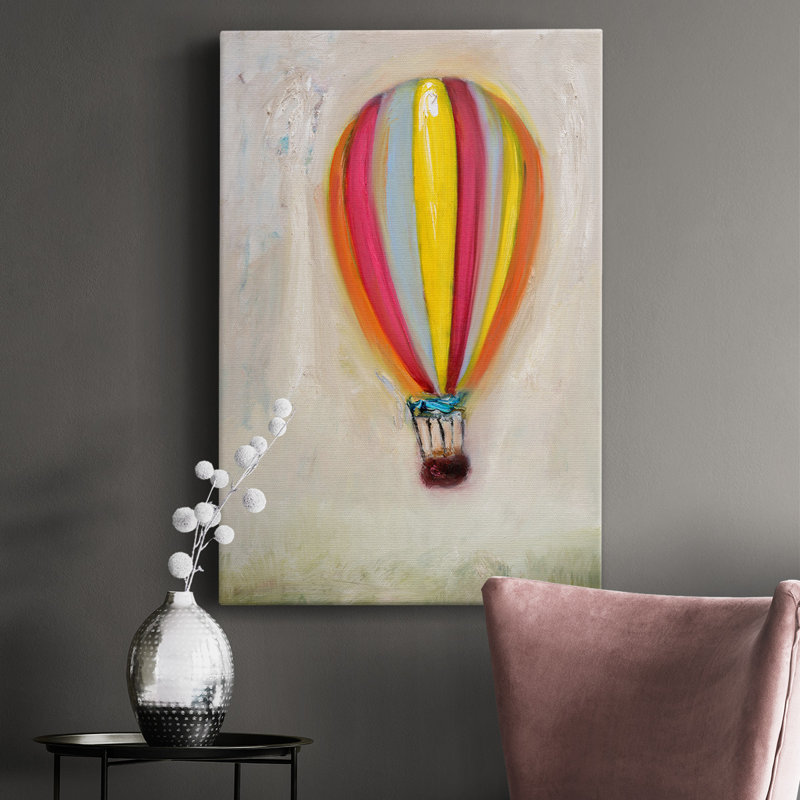 Toile tendue avec châssis Lucky Hot Air Balloon - prête à être accrochée, H 36 po x l 24 po x P 1 po