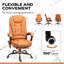 Fauteuil de bureau vibrant à massage, fauteuil de bureau de massage à haut dossier avec support lombaire, repose-pieds-496034514