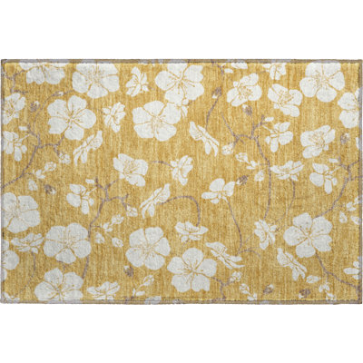 Premium Machine Washable Birchview AMF1032 Floral Rug
