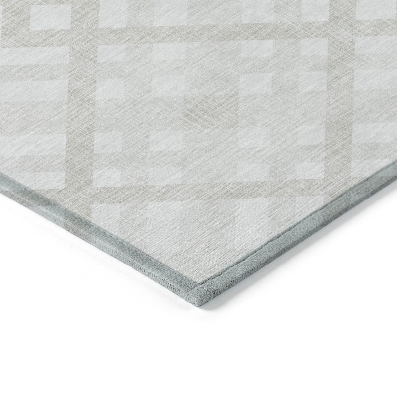 Tapis extérieur lavable géométrique beige et brun clair 5 pi x 8 pi