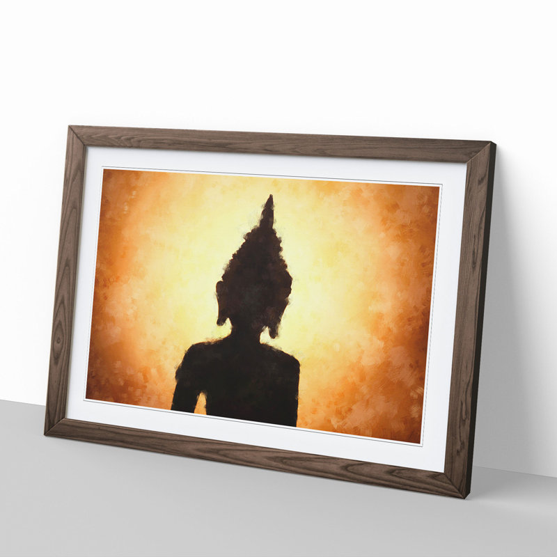 Buddha Statue Vol.4 - Picture Frame Painting, 27cm H x 36cm W x 2cm D, Walnut