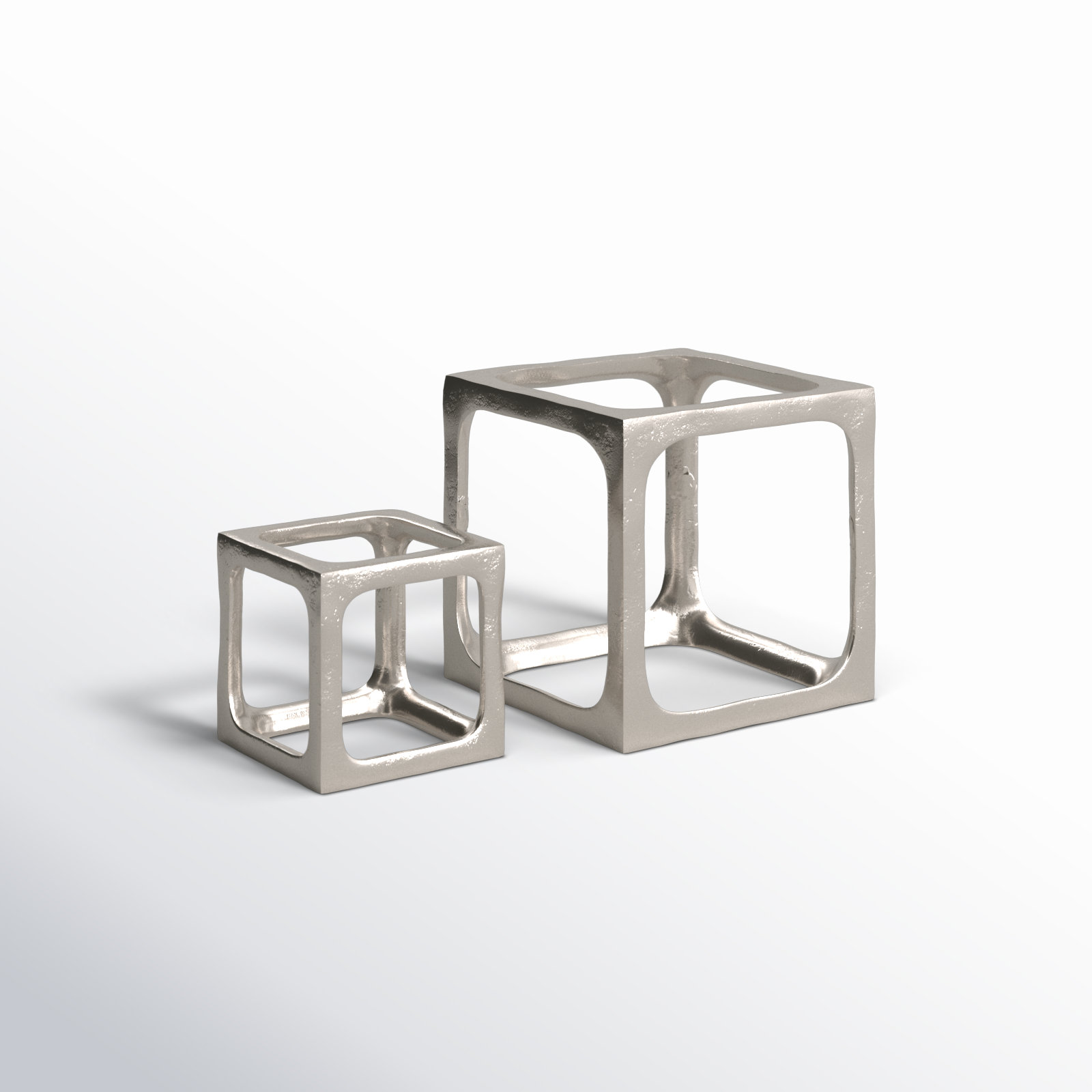 Latte 2-Piece Sculpture, Silver