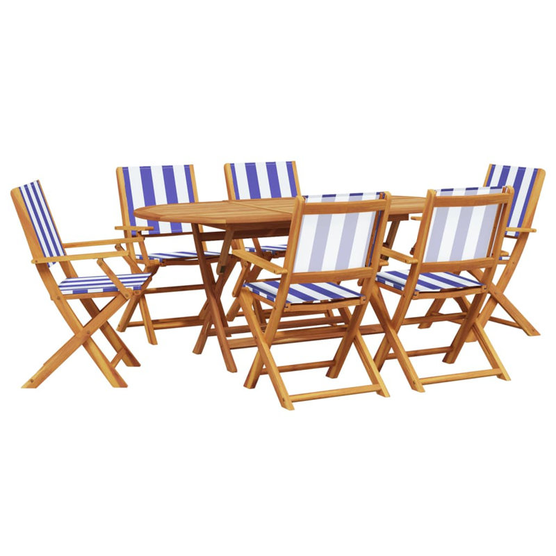 6 - Person Wood Patio Dining Set with Rectangular Table , Cushions Included