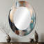 Miroir mural ovale sur métal-113801137