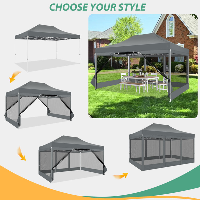 3 x 4.5m Steel Canopy, Grey