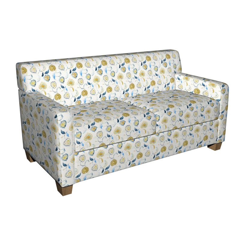 Tissu à imprimé floral, Bleu / Jaune