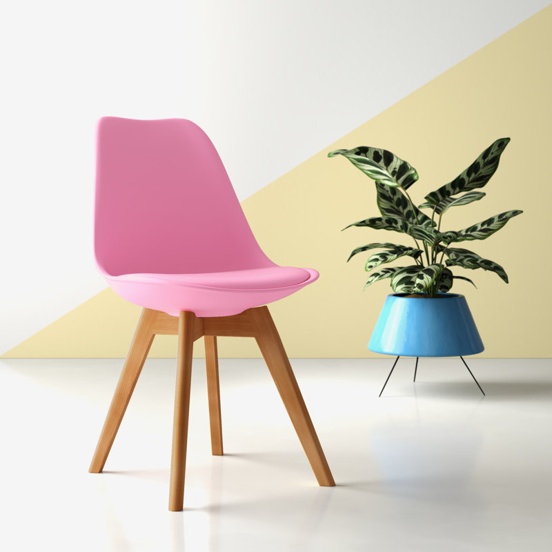 Chaise d'appoint en polyuréthane Hermina, Rose