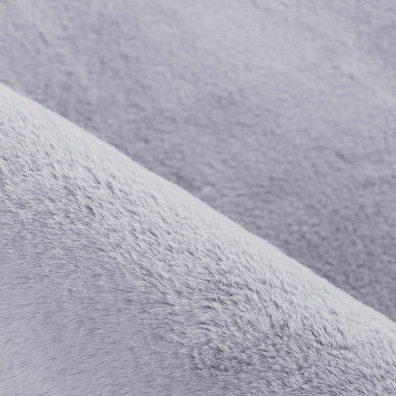 Cotton Knitted Washable Area Rug, Grey, Rectangle 200 x 280 cm